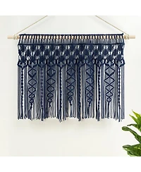 Lush Decor Boho Macrame Textured Cotton Valance/Kitchen Curtain/Wall Decor