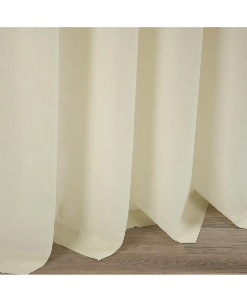 Lush Decor Belgian Flax Prewashed Linen Rich Cotton Blend Window Curtain Panel
