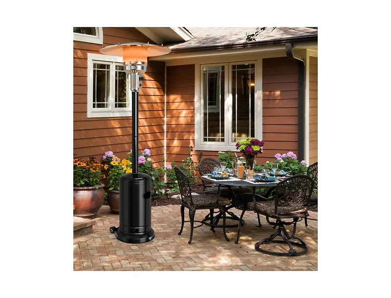 Stainless Steel Propane Patio Heater with Safety Tip-Over Protection – Reliable Outdoor