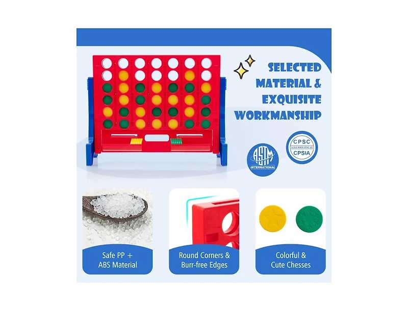 Slickblue Jumbo 4-to-Score Connect Game Set with Carrying Bag and 42 Coins