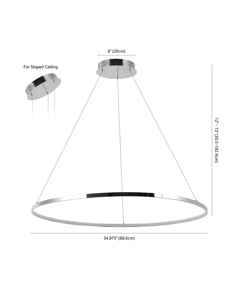 Jonathan Y Brice Modern Contemporary Iron Integrated Led Pendant