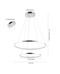 Jonathan Y Brice Modern Contemporary Iron Integrated Led Pendant