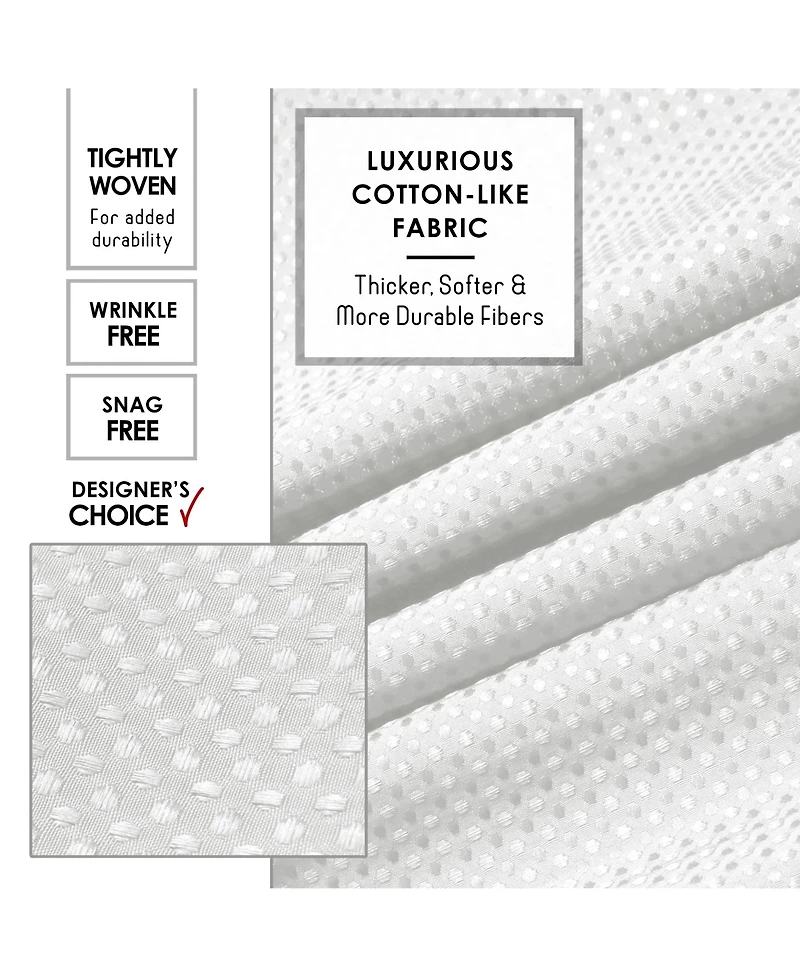 Clara Clark Heavy Duty Fabric Water-resistant Shower Curtains - Waffle Design 72"x72"