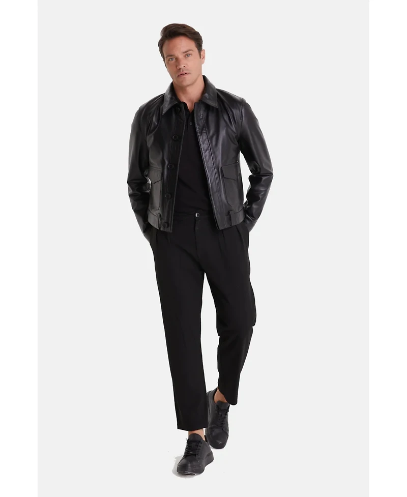 Furniq Uk Men's Fashion Jacket, Nappa Black