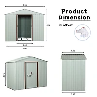 6FT X 5FT Outdoor Metal Storage Shed White