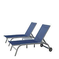 Streamdale Outdoor 3-Piece Chaise Lounge Set (Blue)