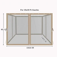 Streamdale 10x10 ft Gazebo Mosquito Netting with Zippers