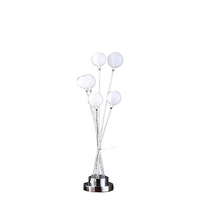 Streamdale Silver Chrome Table Lamp with 6-Light Globe
