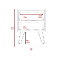 Streamdale Augusta 2 Nightstand, Four Legs, Two Drawers