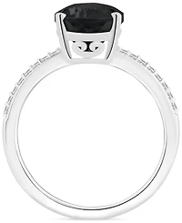 Onyx & Diamond (1/10 ct. t.w.) Pear Statement Ring Sterling Silver