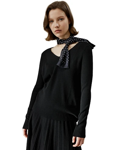 Lilysilk Women's V-neck Ultra-fine Merino Wool Sweater