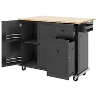 Streamdale Rolling Kitchen Cart with Drop Leaf & Storage