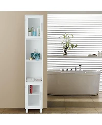 71" Bathroom Tall Tower Storage Cabinet Organizer Display Shelves Bedroom