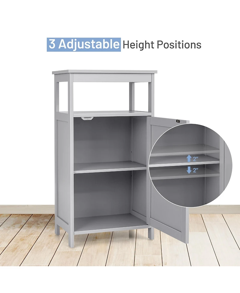 Bathroom Wooden Floor Cabinet Multifunction Storage Rack Organizer Stand