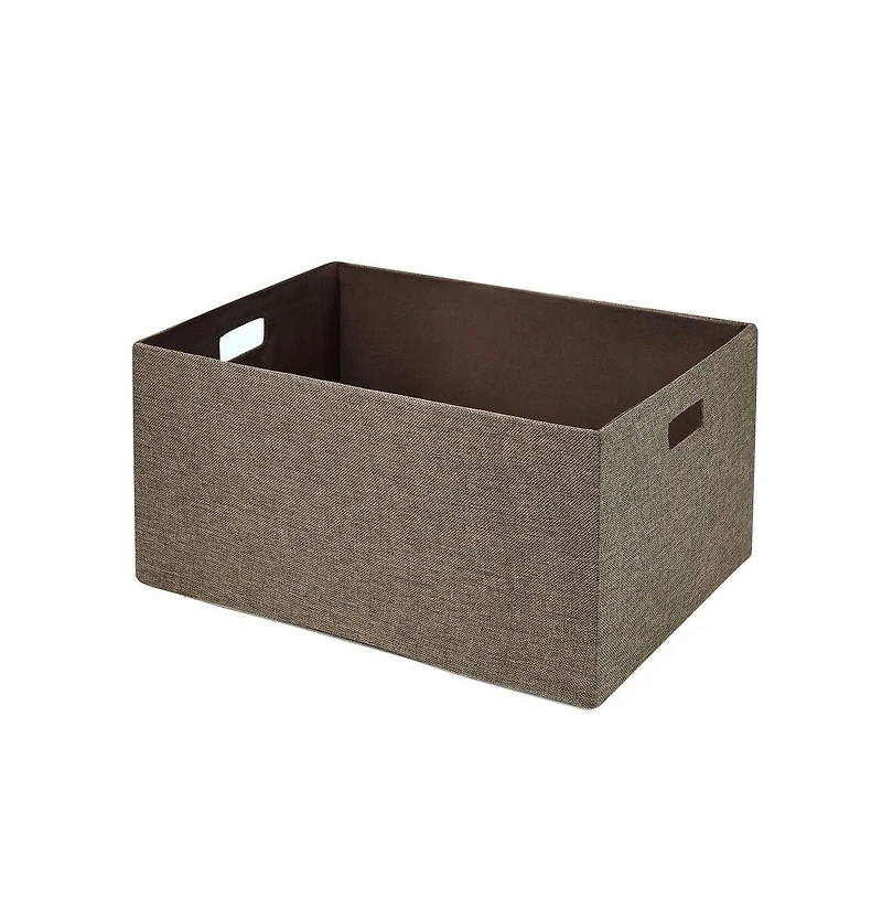 Home Outfitters S/3 Faux Linen Covered Cardboard Rect Storage Bins