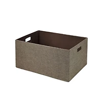 Home Outfitters S/3 Faux Linen Covered Cardboard Rect Storage Bins