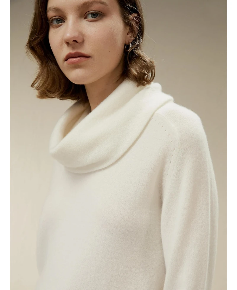 Lilysilk Women's Cashmere Cowl Neck Sweater
