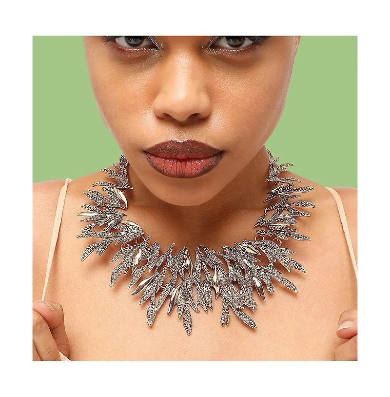 Sohi Women's Feather Statement Necklace