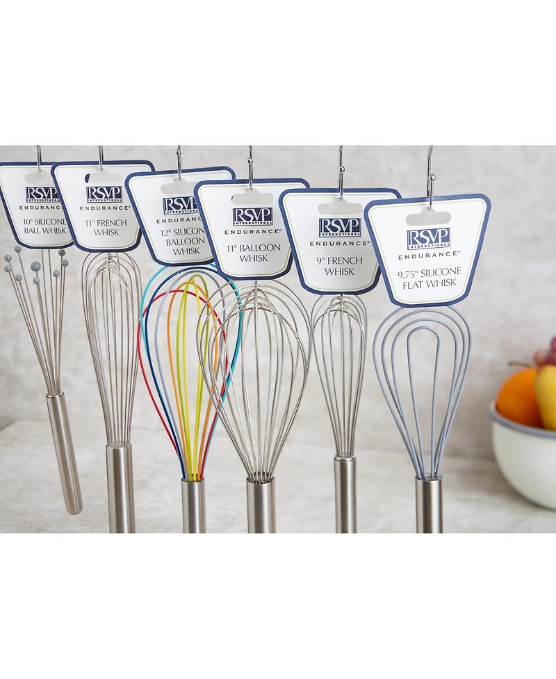 Rsvp International Endurance Stainless Steel 9.75" X 2.75" Silicone Flat Whisk