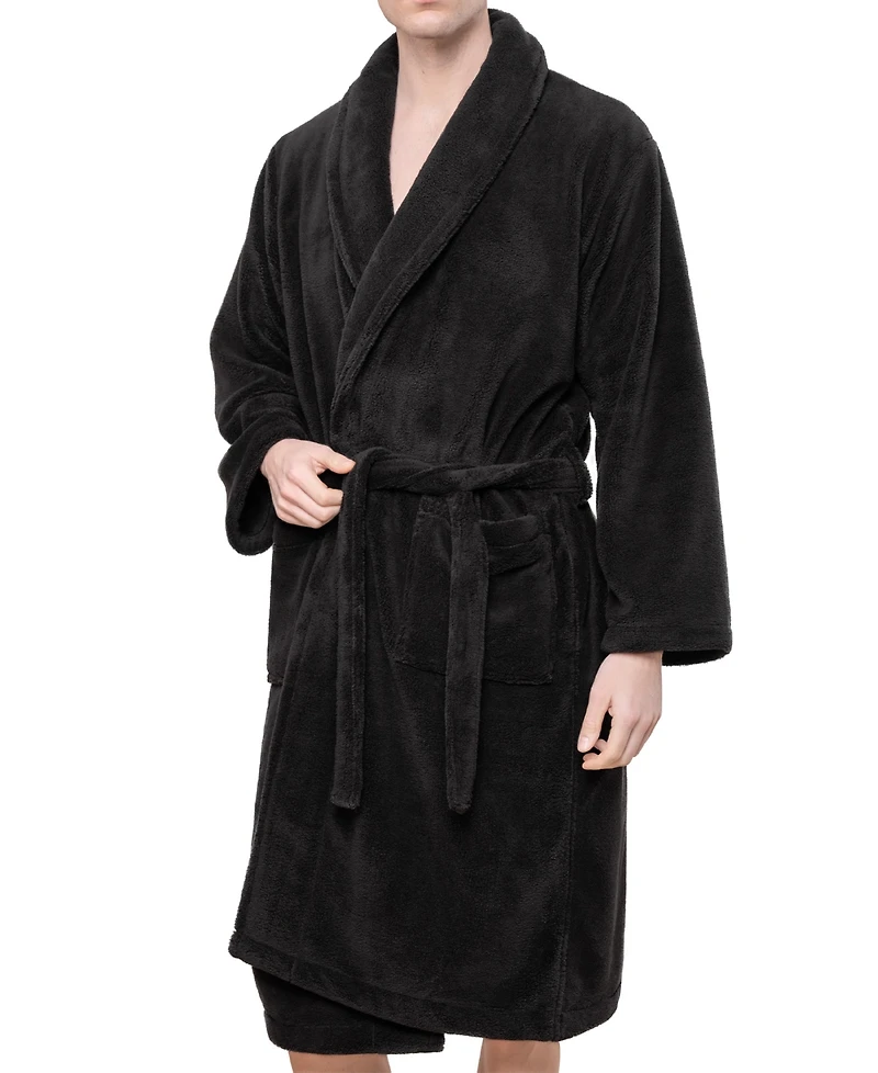 American Soft Linen Unisex Luxury Hotel Spa Warm Shawl Collar Plush Fleece Bath Robe