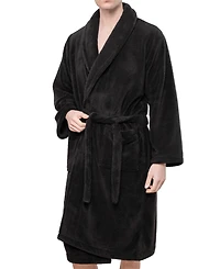 American Soft Linen Unisex Luxury Hotel Spa Warm Shawl Collar Plush Fleece Bath Robe