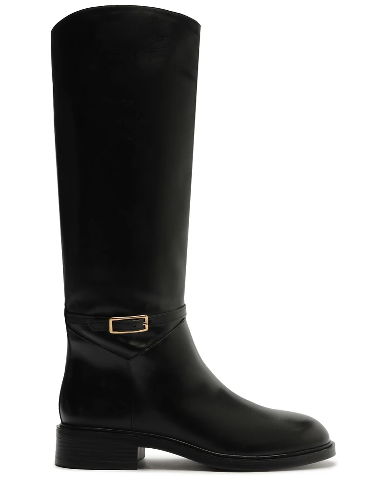 Arezzo Women's Mckenna Low Block Leather Boots