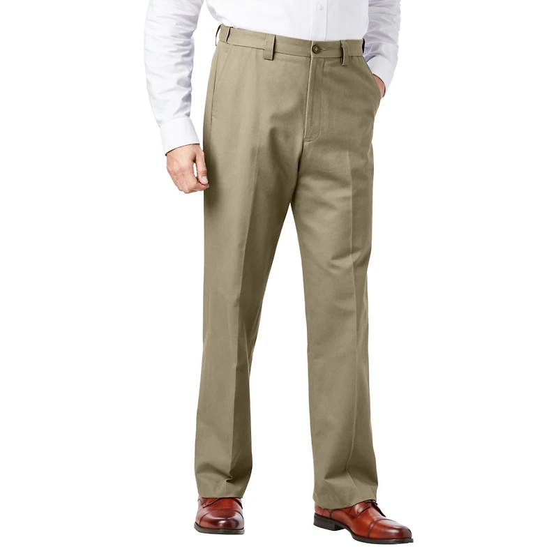 KingSize Big & Tall Relaxed Fit Wrinkle-Free Expandable Waist Plain Front Pants