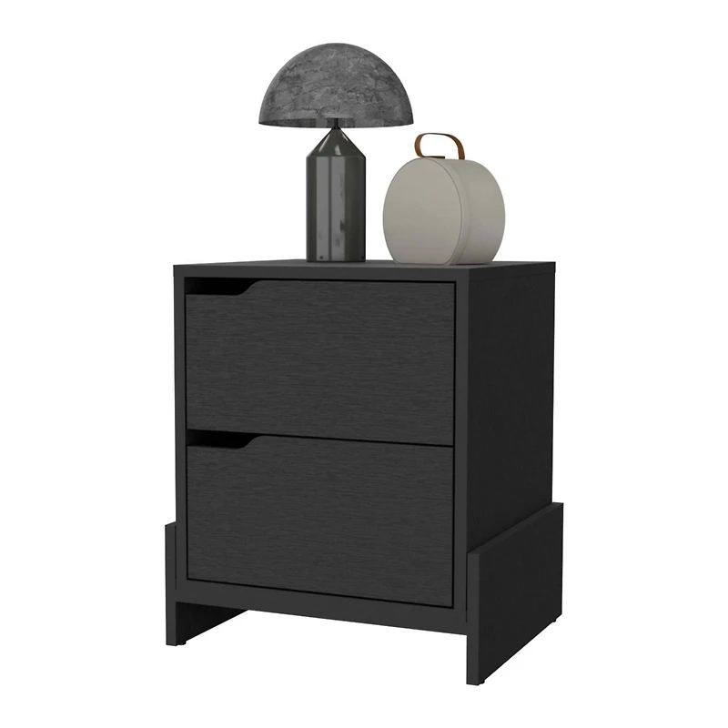 Streamdale Ralston 2-Drawer Nightstand In Black