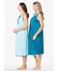 Only Necessities Plus 2-Pack Sleeveless Nightgown