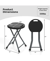 1 Pcs 18"H Folding Stool Portable & Foldable Camping Chair with Built-in Handle