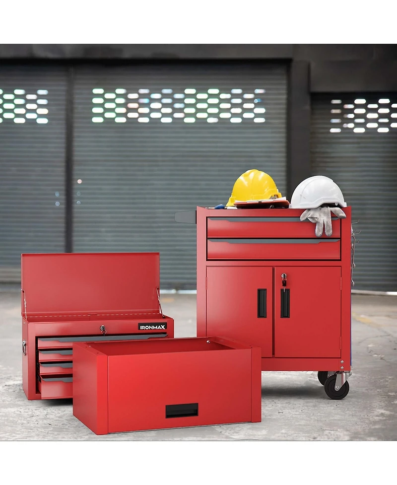 Costway 6-Drawer Rolling Tool Chest 3-in-1 Heavy-Duty Storage Cabinet with Universal Wheels