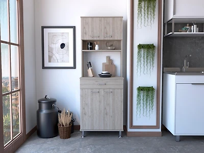 Streamdale Santa Maria 1-Drawer Pantry, Light Grey