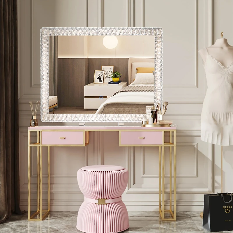 Streamdale Led Crystal Mirror Light With Dimmable Lights