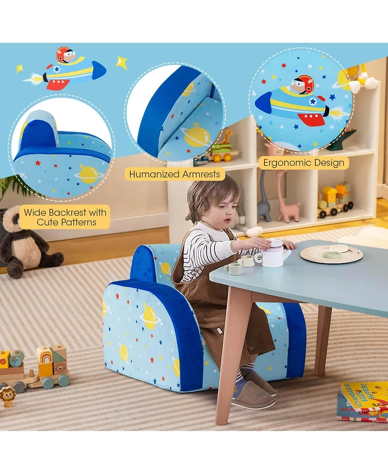 3-in-1 Convertible Kid's Sofa Multifunctional Flip-out Lounger Bed Armchair