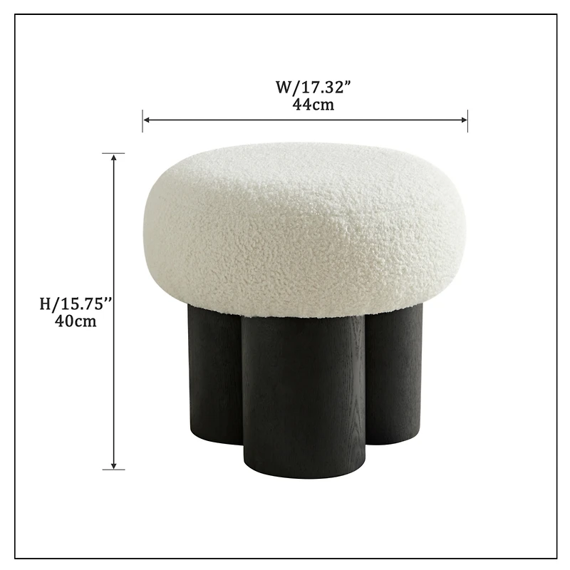 Streamdale Furniture White Lamb Wool Seat, Barrel Pvc Pipe With Black Ash Willow