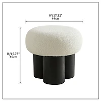 Streamdale Furniture White Lamb Wool Seat, Barrel Pvc Pipe With Black Ash Willow