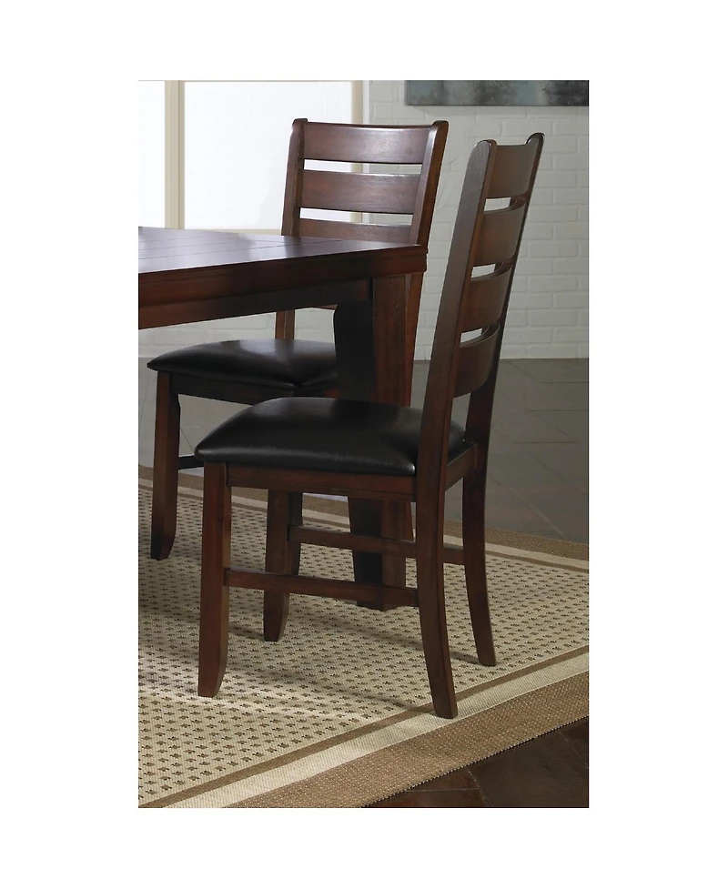 Streamdale 2 Contemporary Dining Chairs Solid Wood, Faux Leather