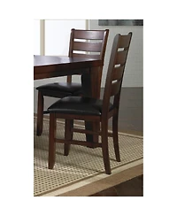 Streamdale 2 Contemporary Dining Chairs Solid Wood, Faux Leather