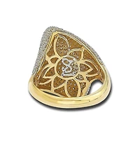 Suzy Levian Sterling Silver Cubic Zirconia Pave Diagonal Puff Ring