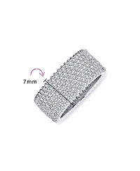 Bling Jewelry Pave Cubic Zirconia 5 Row Wide Cz Eternity Band Ring .925 Sterling Silver