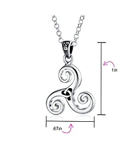 Bling Jewelry Spiritual Celtic Spiral Triquetra Trinity Knot Pendant Necklace For Women s Oxidized Sterling Silver