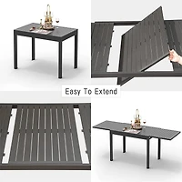 Streamdale Expandable Metal Patio Table for 6-8 People