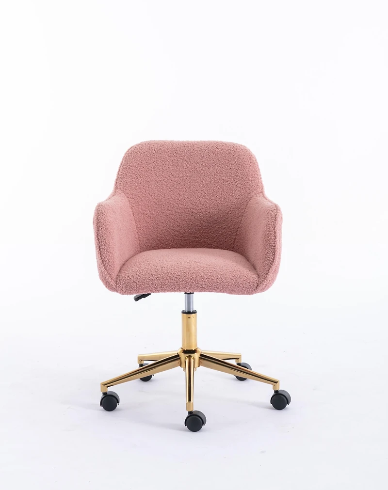 Streamdale Modern Adjustable Office Chair with Teddy Fabric