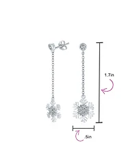 Bling Jewelry Cubic Zirconia Pave Clear or Blue Cz Christmas Holiday Party Snowflake Stud Earrings Sterling Silver