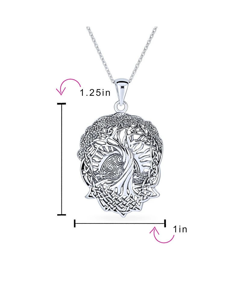 Bling Jewelry Large Rising Sun Celtic Knot Hope Tree Of Life Pendant Necklace Tree Roots Of Family Life Sterling Silver