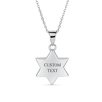 Bling Jewelry Hanukkah Magen Judaic Inlay Created White Opal Star Of David Pendant Necklace Bat Mitzvah .925 Sterling Silver