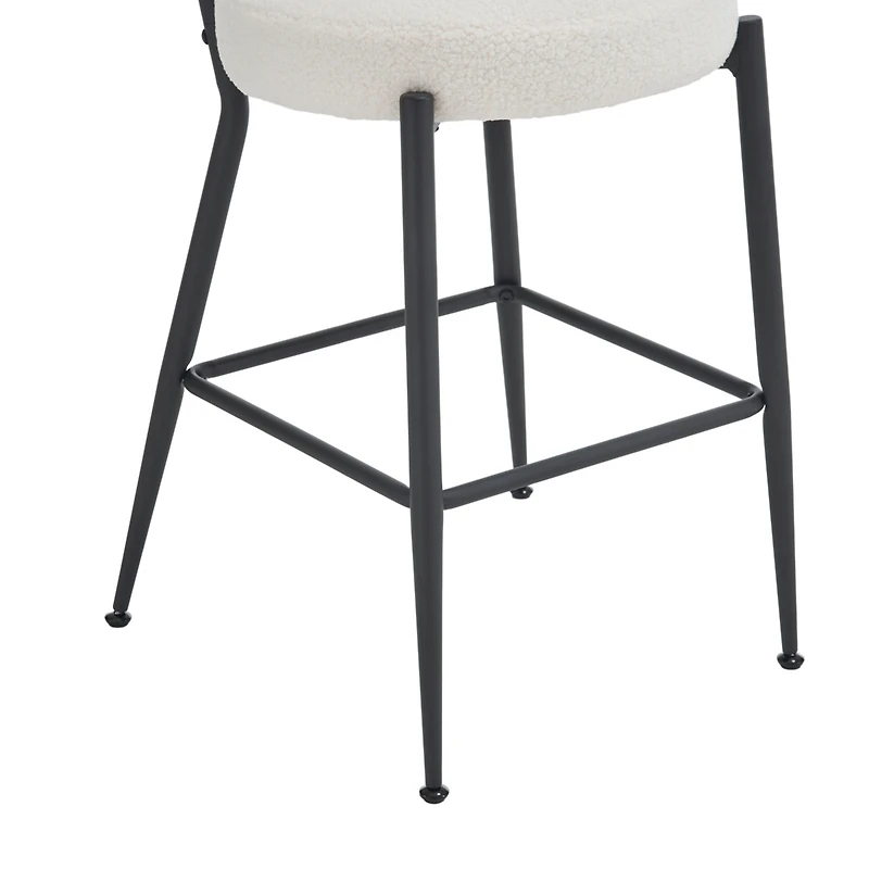 Streamdale Modern teddy fabric bar stools - Stylish island seating