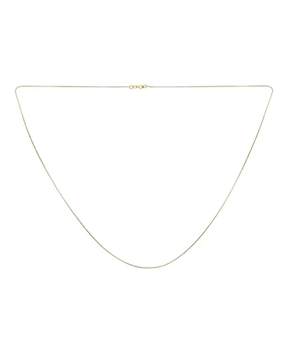 Unisex Ultra Thin 018 Gauge 0.5MM Thin Real 14K Yellow White Rose Gold Box Chain Necklace Made In Italy 20 Inch