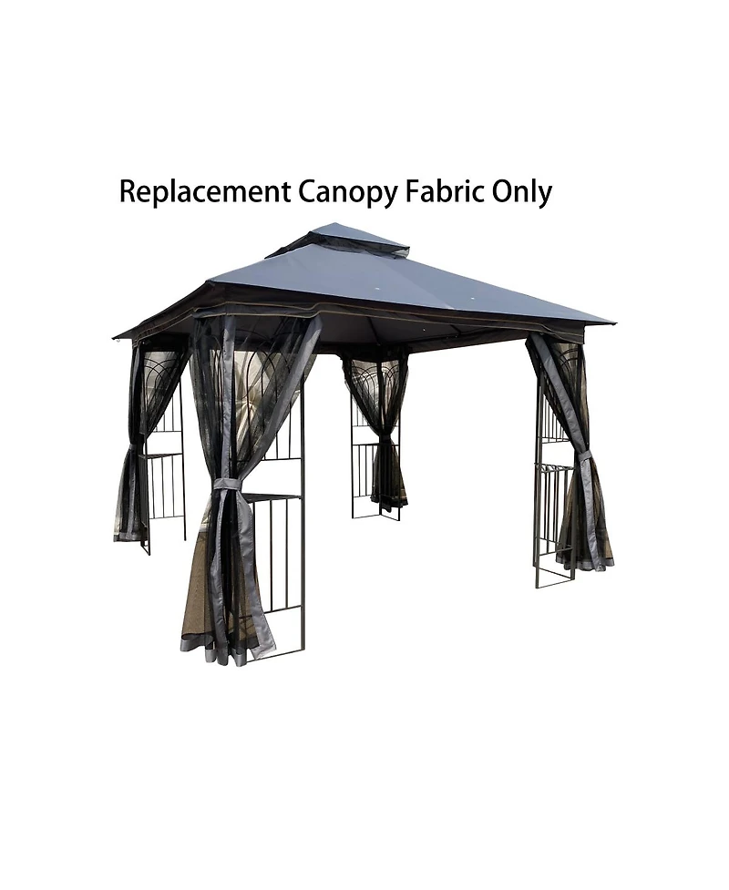 Streamdale 10x10 Ft Patio Double Roof Gazebo Replacement Canopy Top Fabric