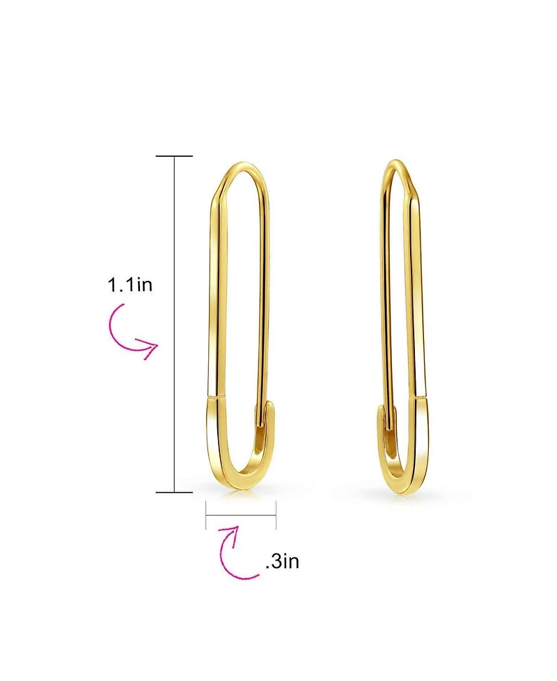 Bling Jewelry Inspirational Symbol Safety Pin Threader Drop Earrings Lapel Brooch Sterling Silver